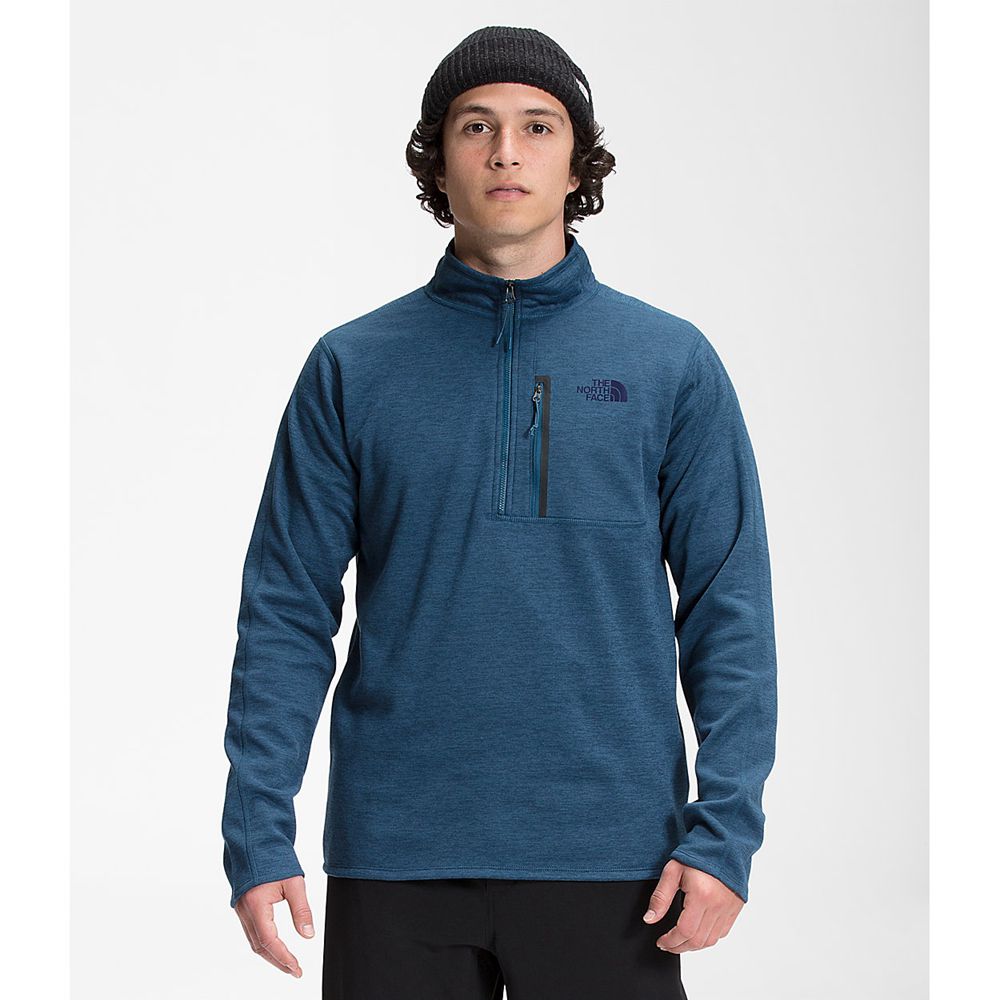 The North Face Fleece Mens Australia - The North Face Canyonlands ½ Zip Blue (VTR-162058)